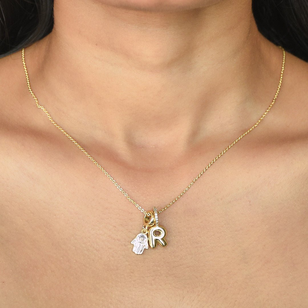Dainty Alphabet Charm Necklace | Personalised Dangling Initial Pendant - Upakarnaproduct_type