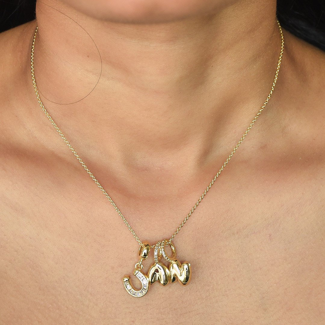 Dainty Alphabet Charm Necklace | Personalised Dangling Initial Pendant - Upakarnaproduct_type