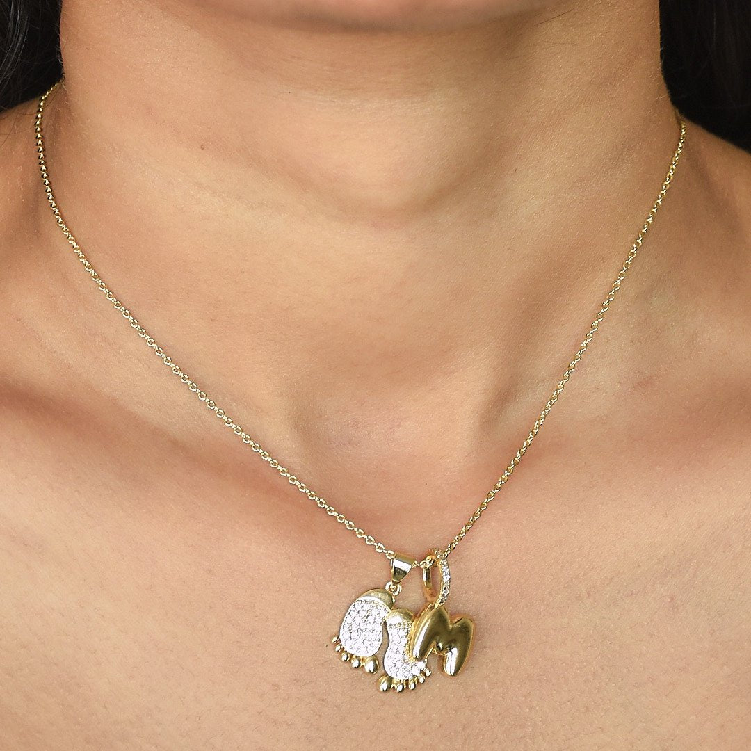 Dainty Alphabet Charm Necklace | Personalised Dangling Initial Pendant - Upakarnaproduct_type