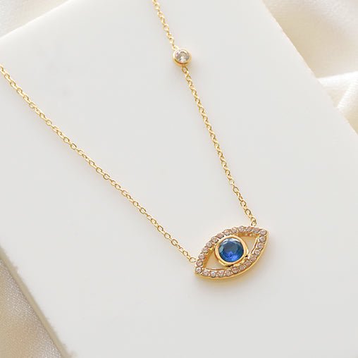 Dainty Evil Eye Studded Necklace - Upakarnaproduct_type