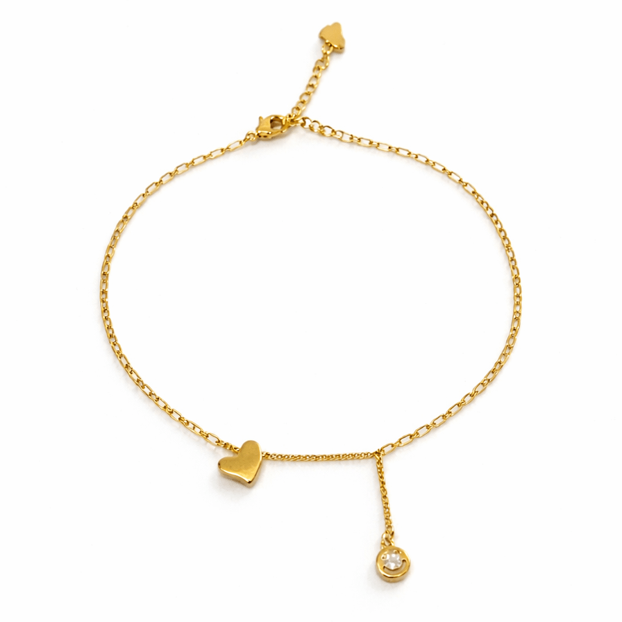 Dainty Heart Drop Anklet - Upakarnaproduct_type