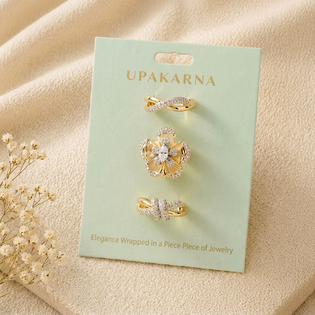 Diamond Drape Ring Stack - Upakarnaproduct_type