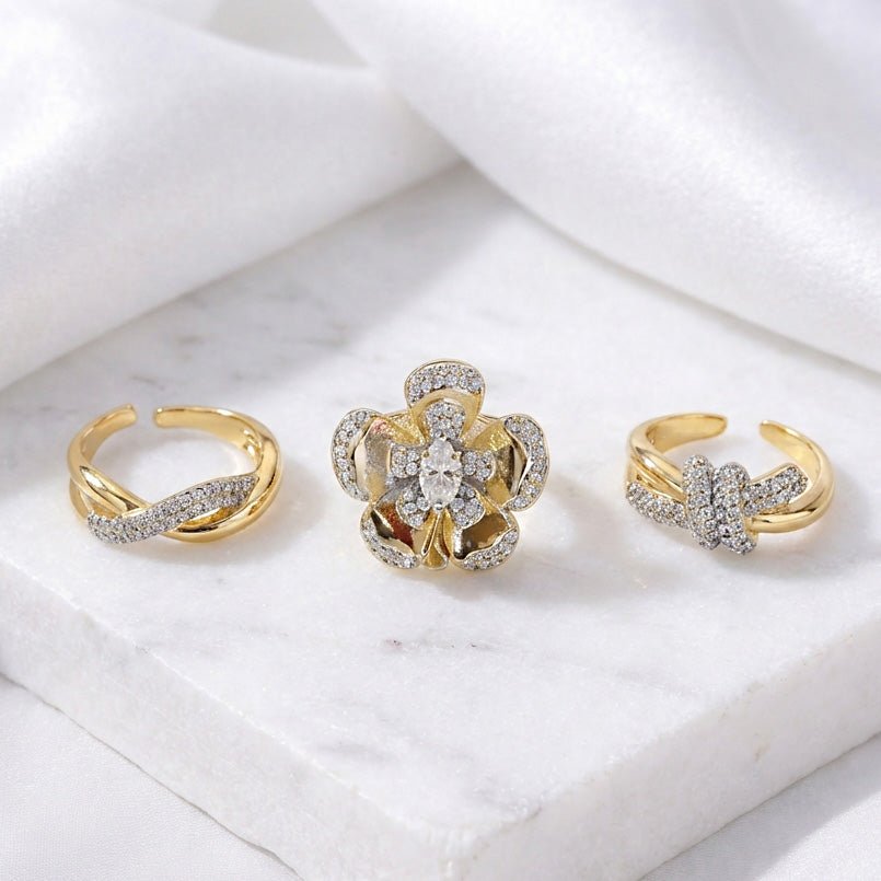 Diamond Drape Ring Stack - Upakarnaproduct_type