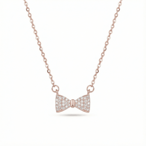 Diamond Dust Bow Necklace