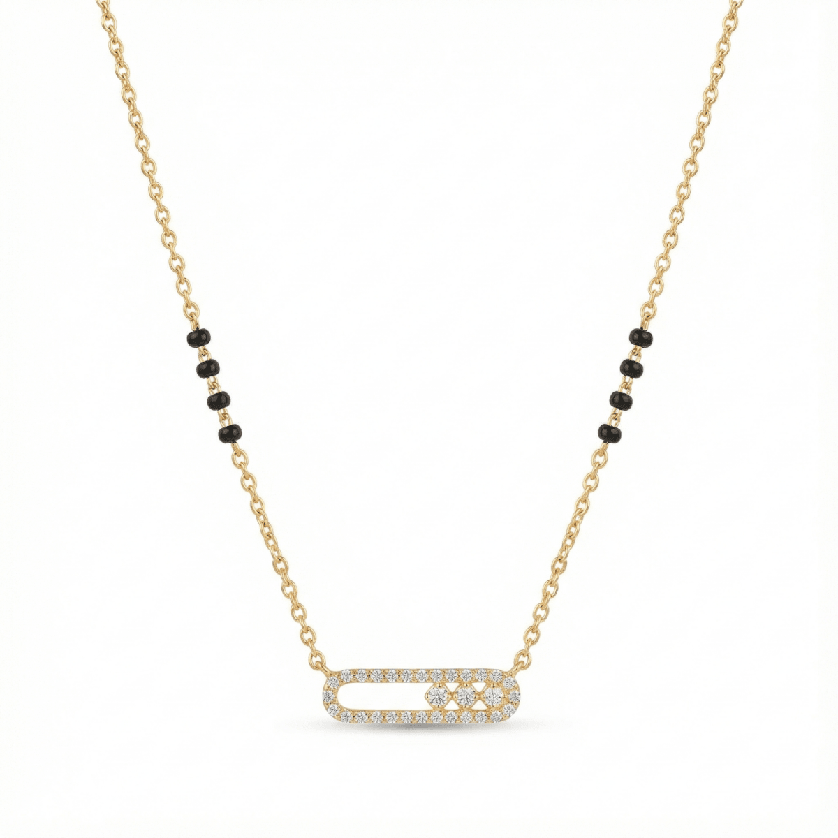 Diamond Halo Bar Mangalsutra Necklace - Upakarnaproduct_type