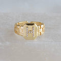 Diamond Initial  Studded Ring