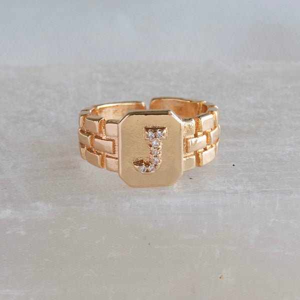 Diamond Initial Studded Ring - Upakarnaproduct_type