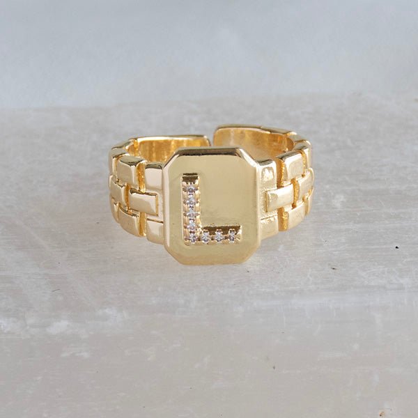 Diamond Initial Studded Ring - Upakarnaproduct_type