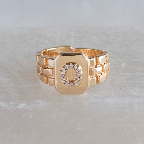 Diamond Initial Studded Ring - Upakarnaproduct_type