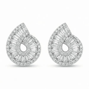 Diamond Stud Swirl Earring