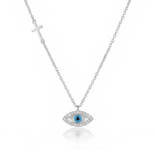 Divine Evil Eye & Cross Necklace