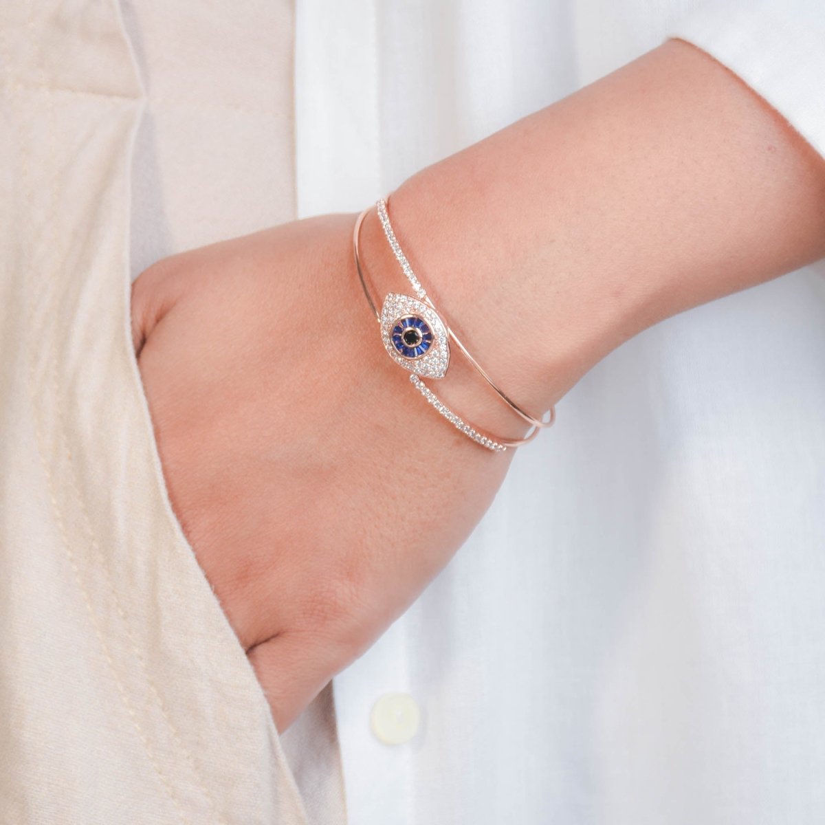 Divine Evil Eye Cuff Bangle - Upakarnaproduct_type