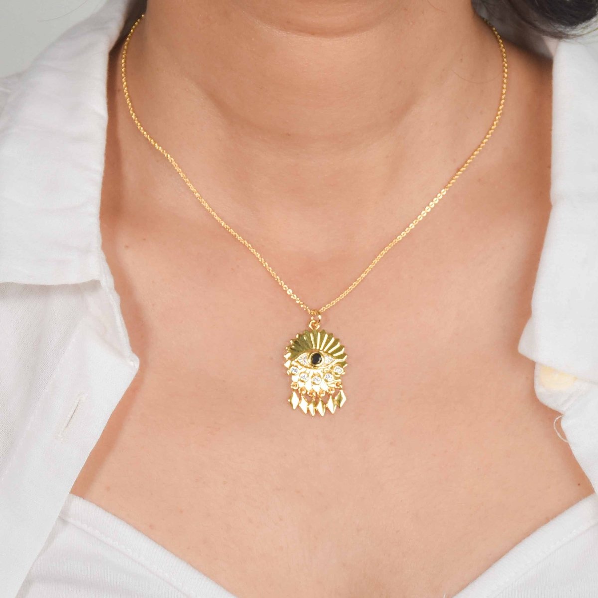 Dreamcatcher Evil Eye Necklace - Upakarnaproduct_type