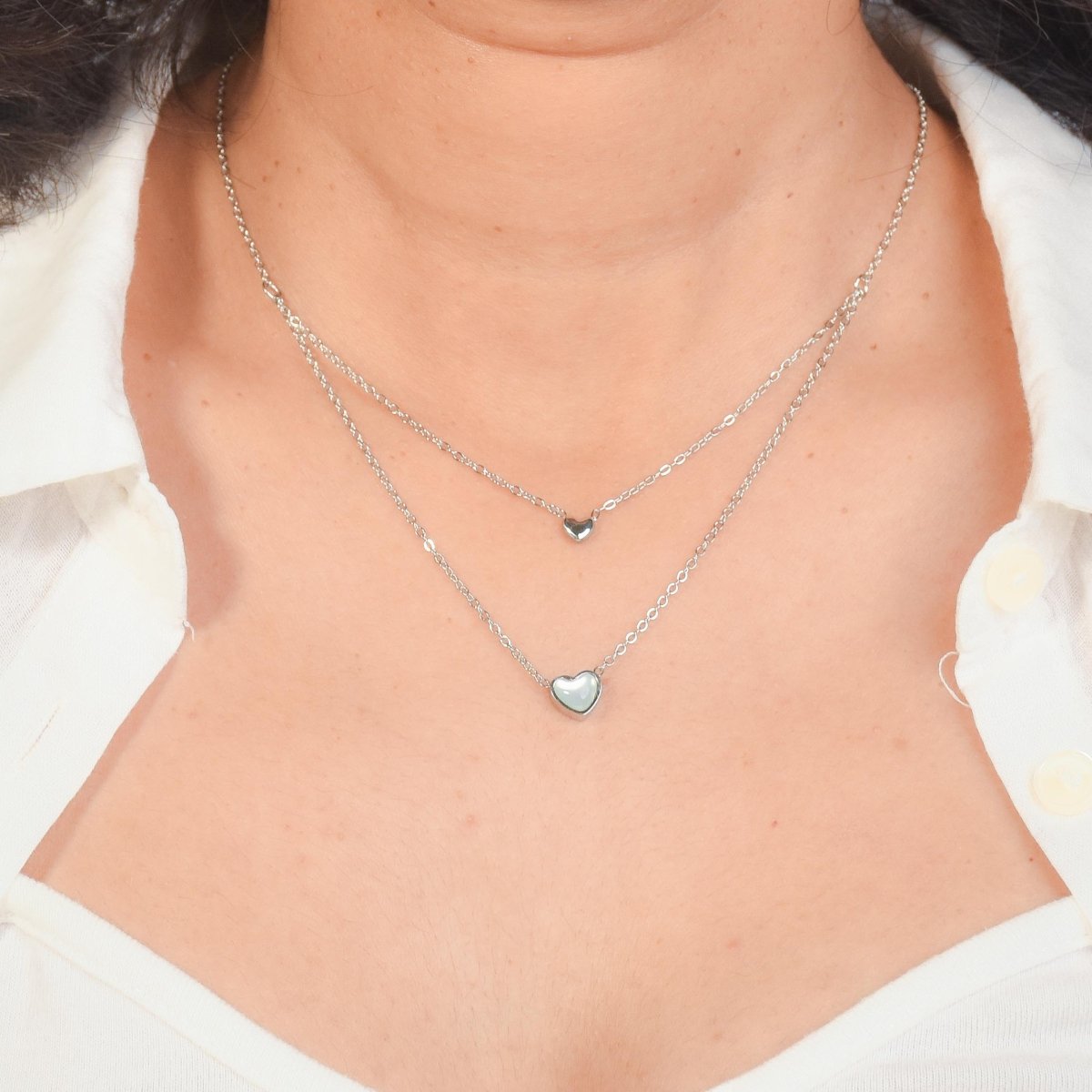 Dual Heart Layered Necklace - Upakarnaproduct_type