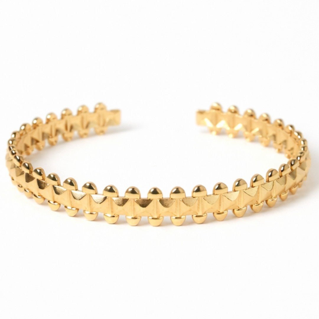 Dual Texture Cuff Bangle - Upakarnaproduct_type