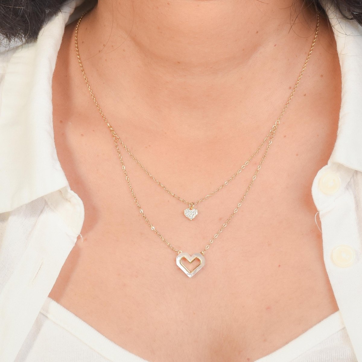 Elite Heart Layered Necklace - Upakarnaproduct_type