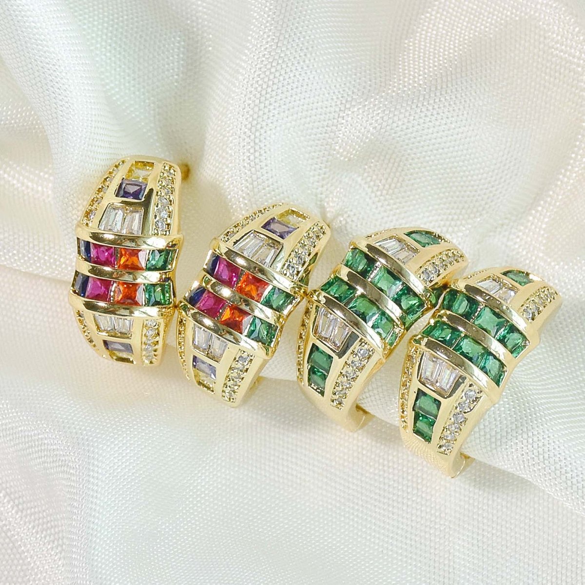 Emerald Cascade Hoop Earring - Upakarnaproduct_type