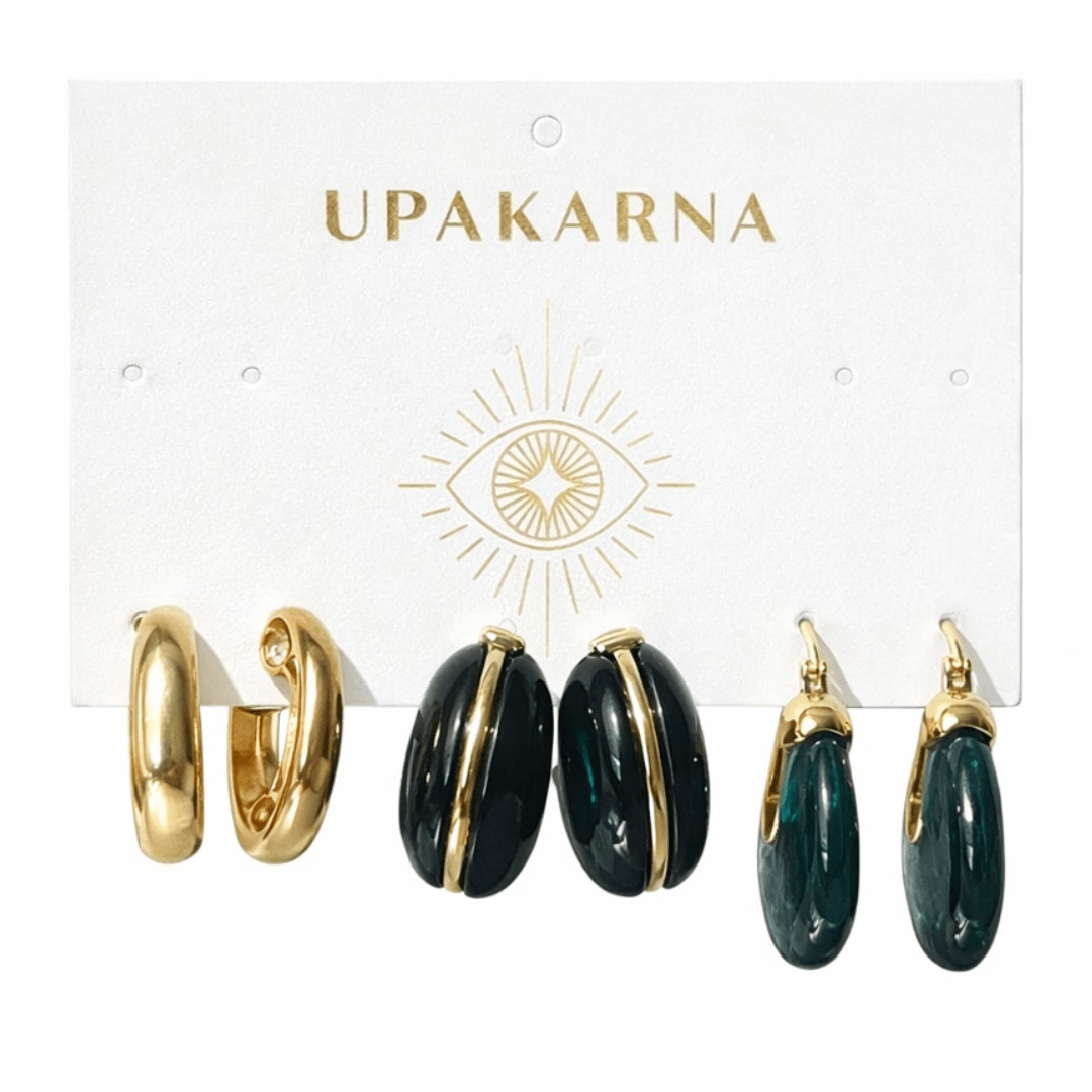 Emerald Glazed Earring Stack - Upakarnaproduct_type