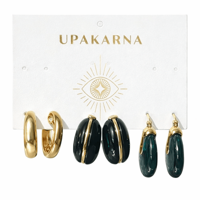 Emerald Glazed Earring Stack - Upakarnaproduct_type