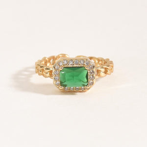 Emerald Stone Ring | Anti-tarnish