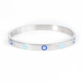 Enamel Evil Eye Bangle | Anti-tarnish | Gold Plated | Openable