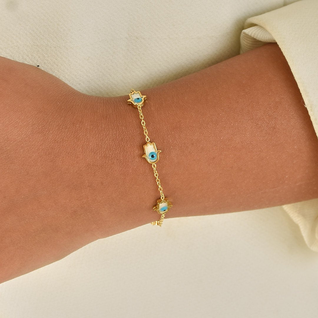 Evil Eye Charm Bracelet Stack - Upakarnaproduct_type