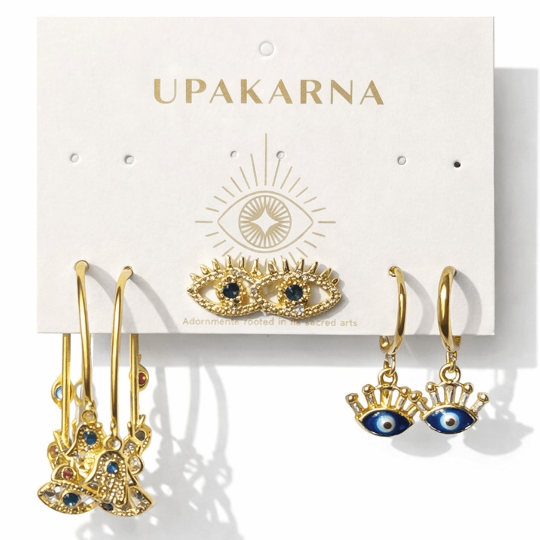Evil Eye Charm Earring Stack - Upakarnaproduct_type