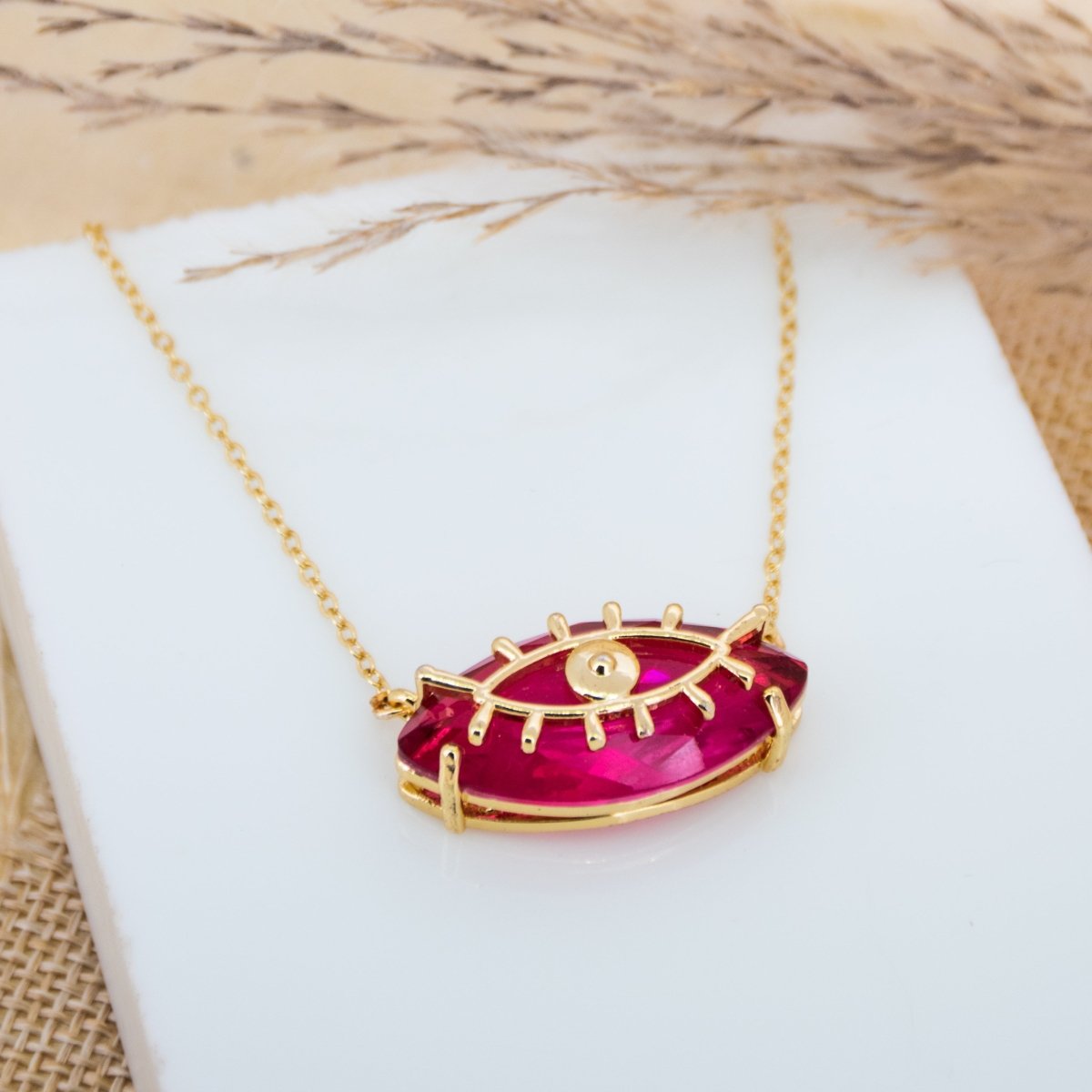 Evil Eye Crystal Necklace - Upakarnaproduct_type