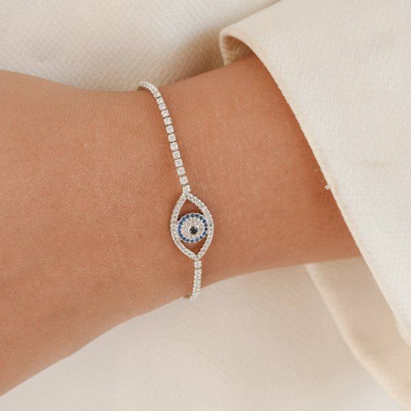 Evil Eye Diamond Tennis Bracelet - Upakarnaproduct_type