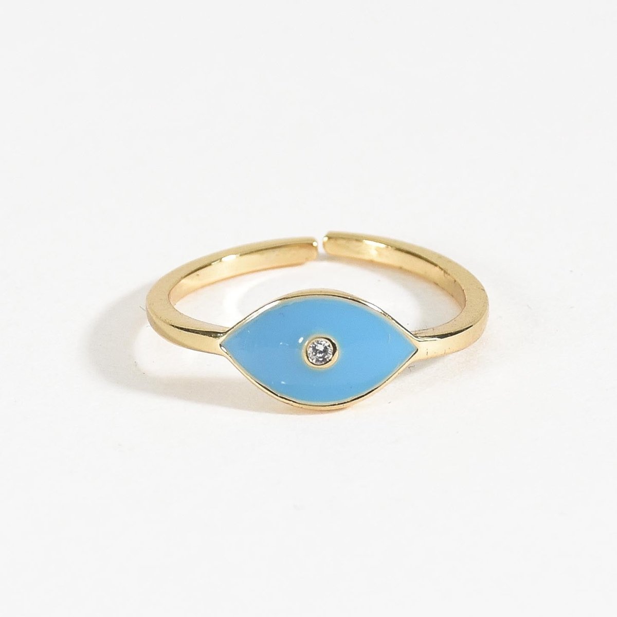 Evil Eye Heart Ring Stack - Upakarnaproduct_type