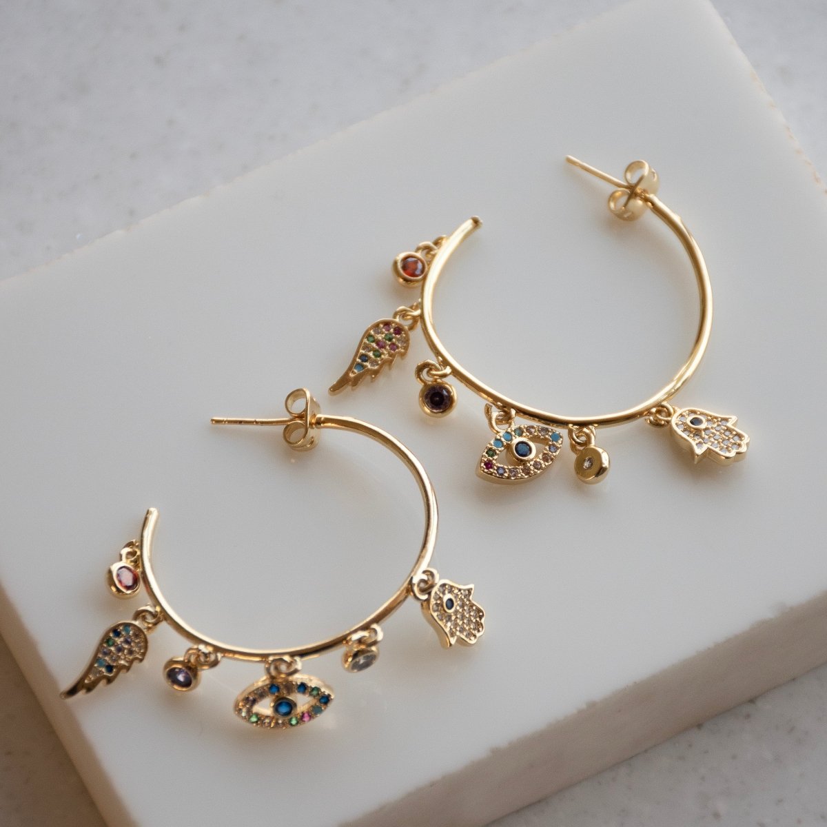 Evil Eye Hoop Earrings - Upakarnaproduct_type