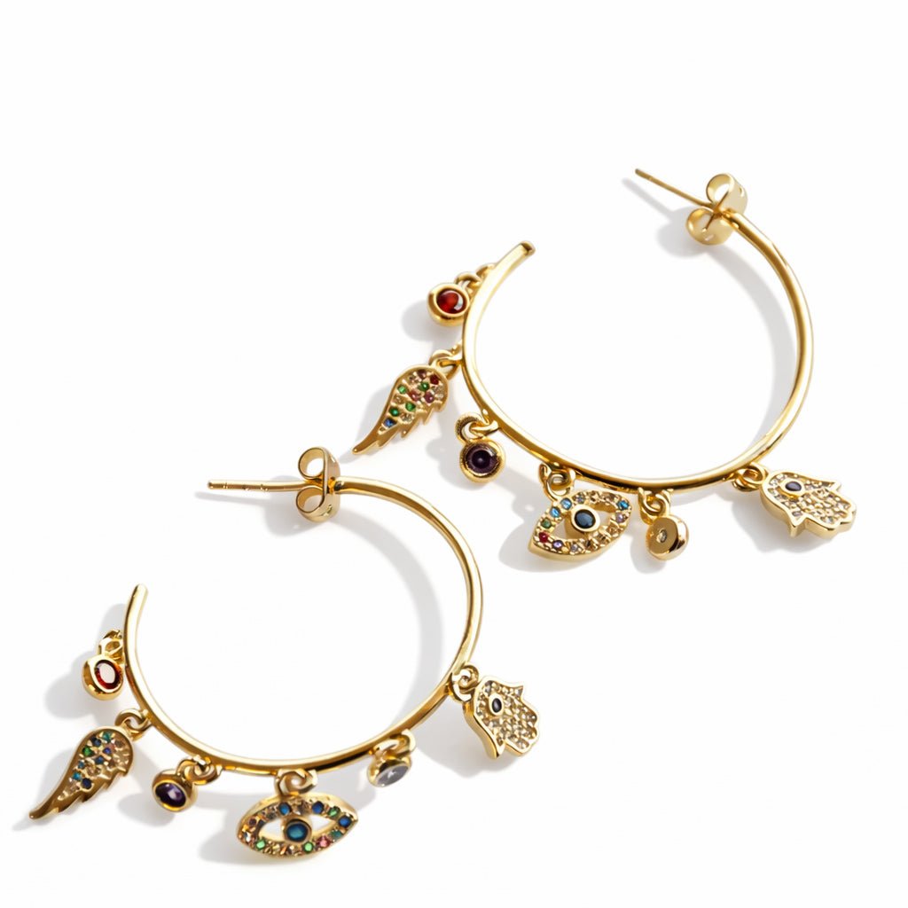 Evil Eye Hoop Earrings - Upakarnaproduct_type