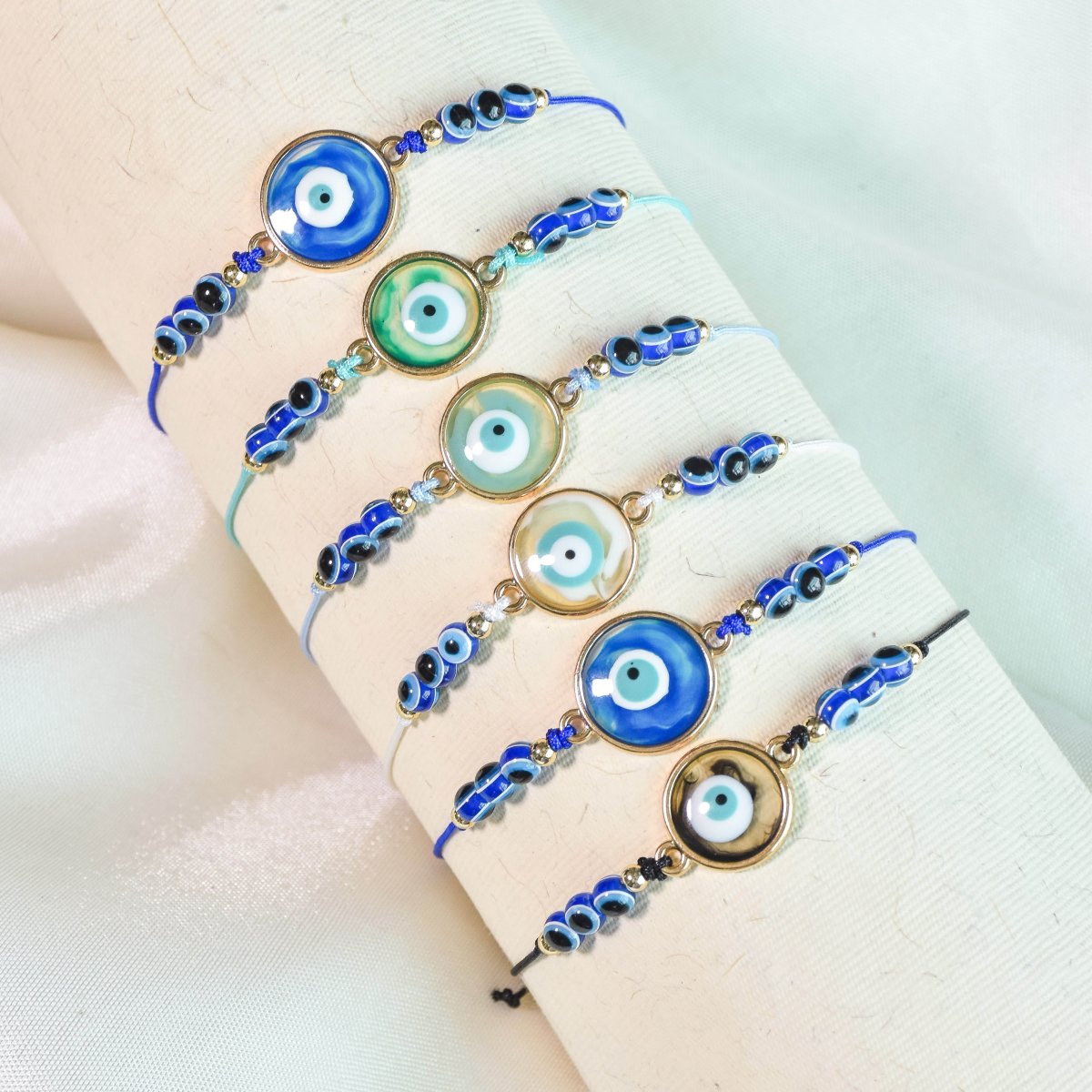 Evil Eye Rakhi Bracelets Set of 6 - Upakarnaproduct_type