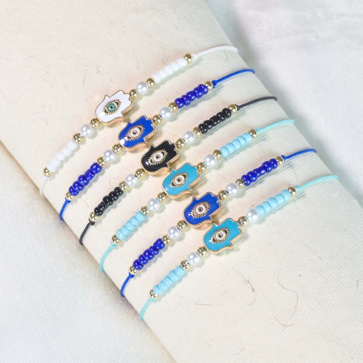 Evil Eye Rakhi Bracelets Set of 6 - Upakarnaproduct_type