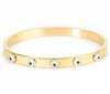 Evil Eye Studded Bangle | Demi-Fine | Anti-tarnish | Gold Plated | Openable