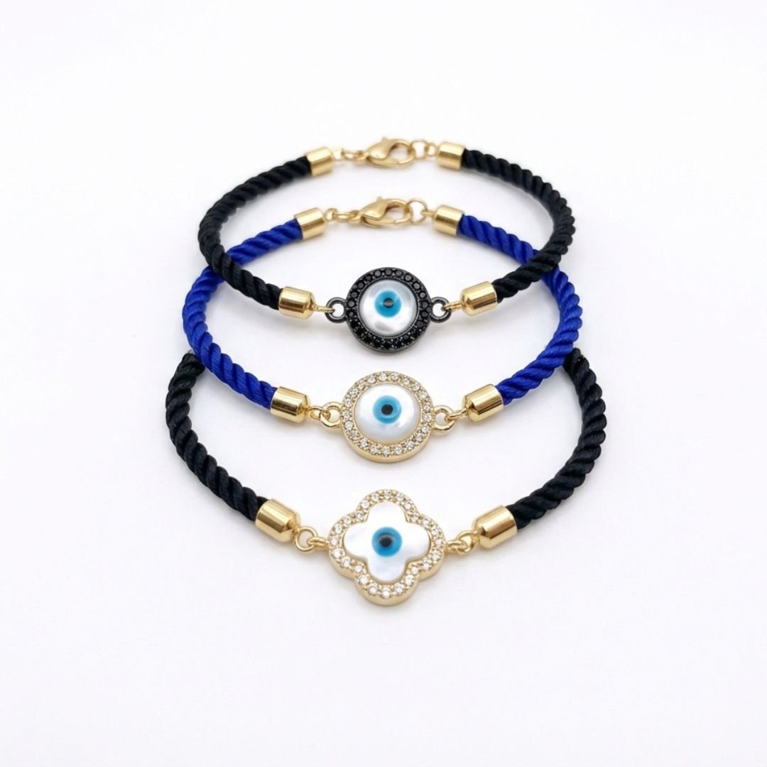 Evil Eye Thread Bracelet Stack - Upakarnaproduct_type