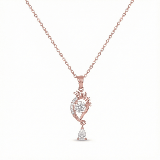 Evileye Drop Necklace, rose gold