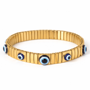 Evora Evil Eye Bangle  | Anti-tarnish | Gold Plated | Adjustable