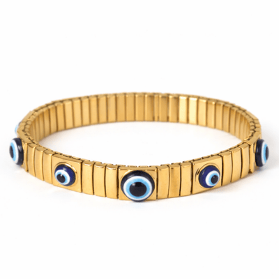Evora Evil Eye Bangle  | Anti-tarnish | Gold Plated | Adjustable