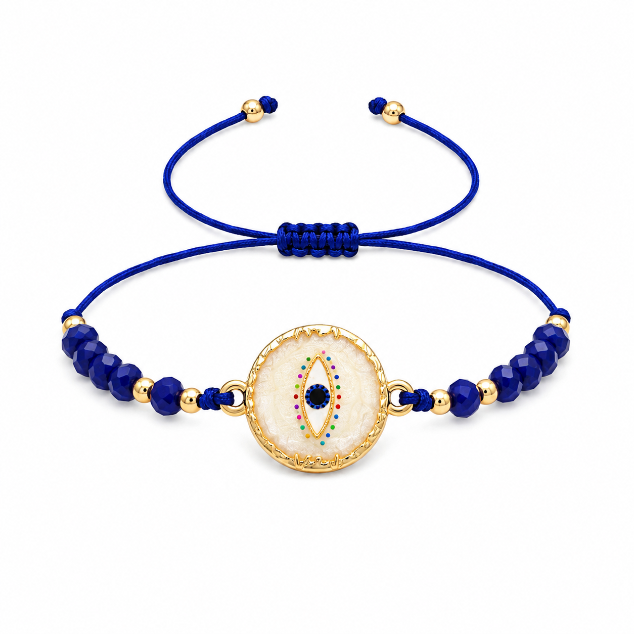 Crystal Charm Evil Eye Rakhi Bracelet | Anti-tarnish  | Adjustable
