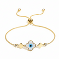 Flower Evil Eye Bracelet | Demi-Fine | Anti-tarnish