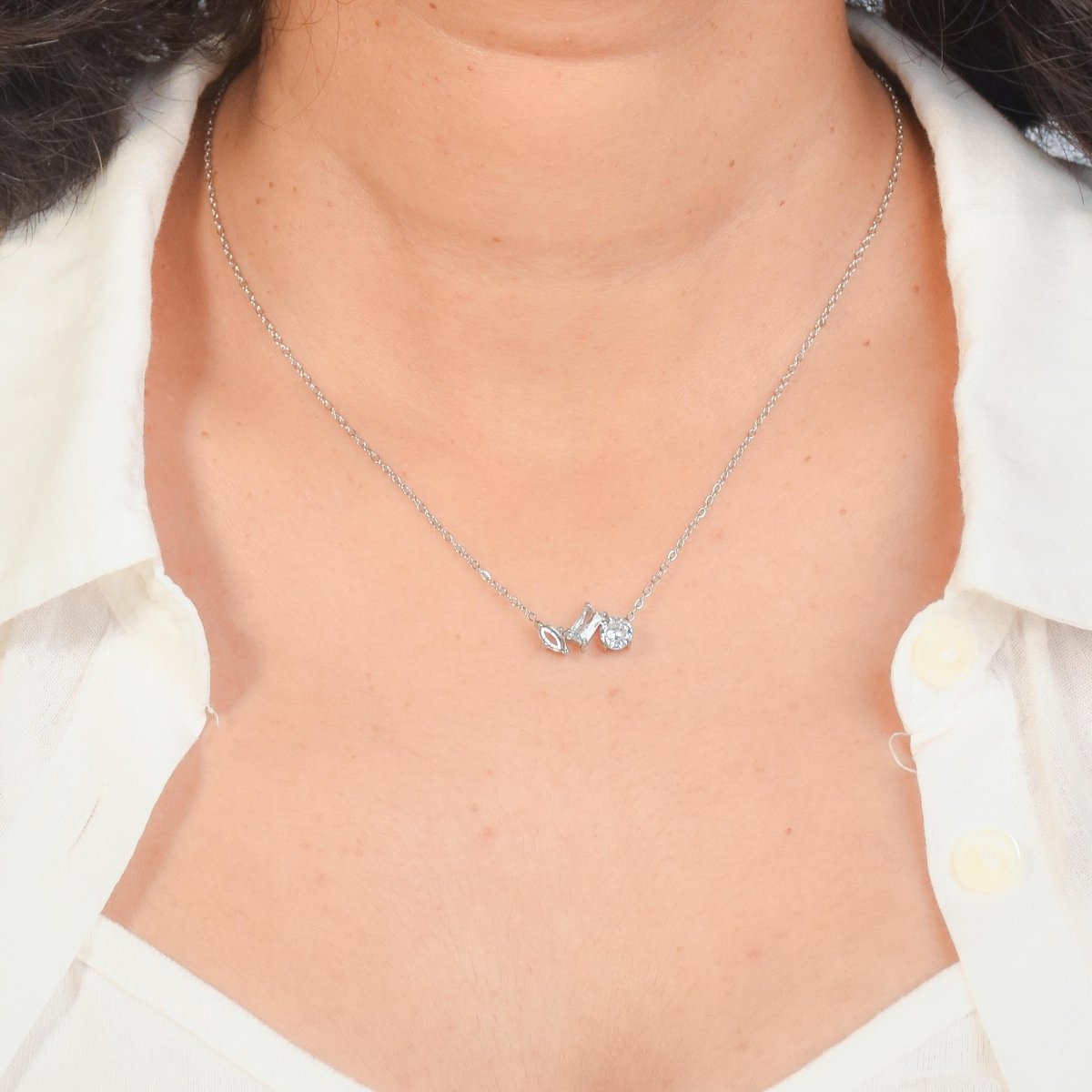 Geometric Sparkle Necklace - Upakarnaproduct_type