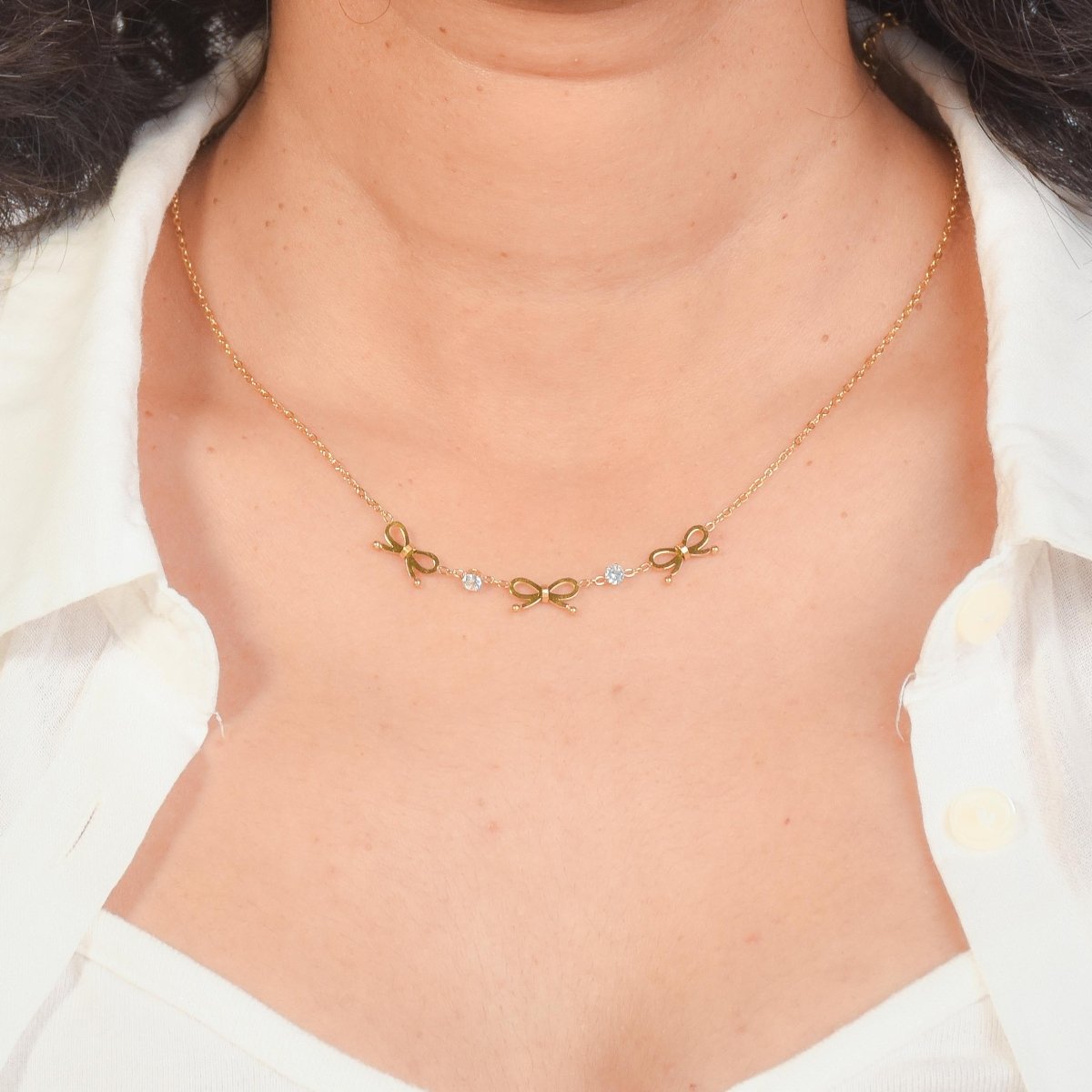 Gilded Bow Necklace - Upakarnaproduct_type