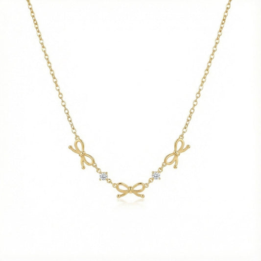 Gilded Bow Necklace