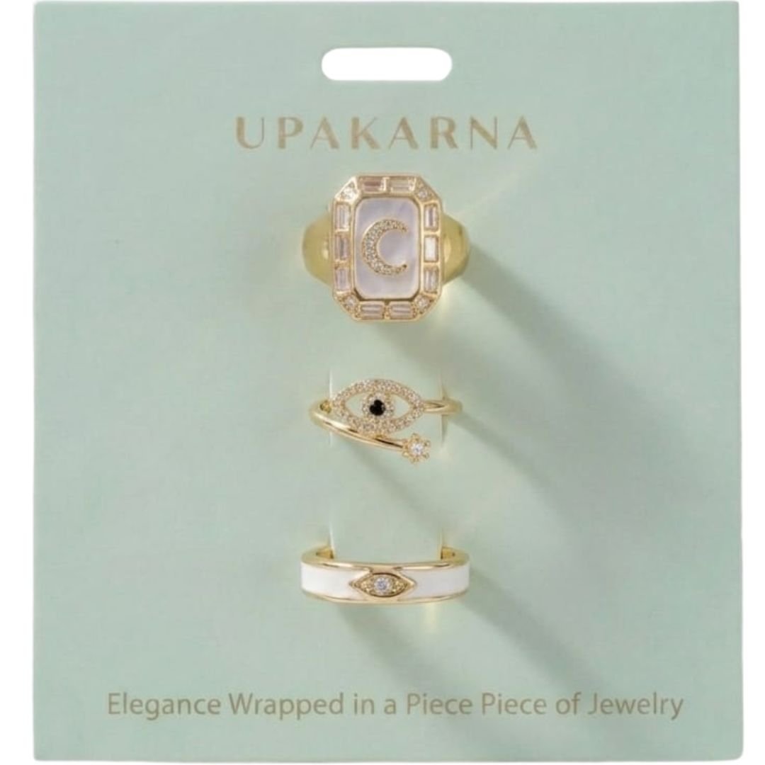 Gilded Ivory Ring Stack - Upakarnaproduct_type