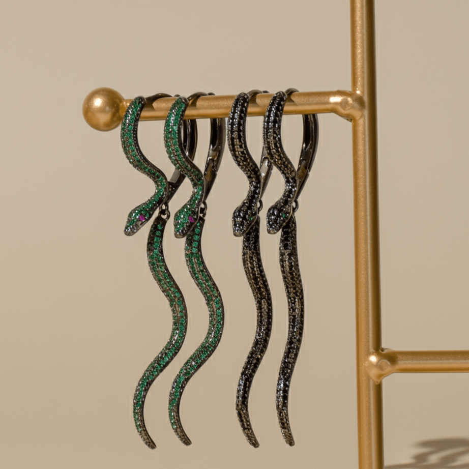 Gilded Snake Earrings - Upakarnaproduct_type