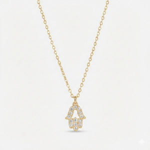 Glistening Hamsa Necklace