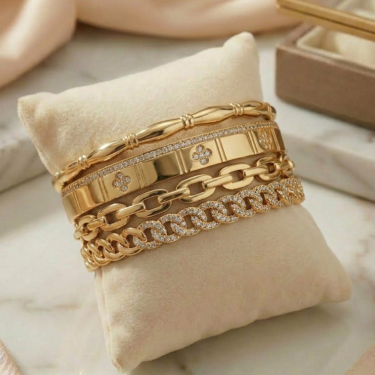 Golden Bling Bangle Stack - Upakarnaproduct_type