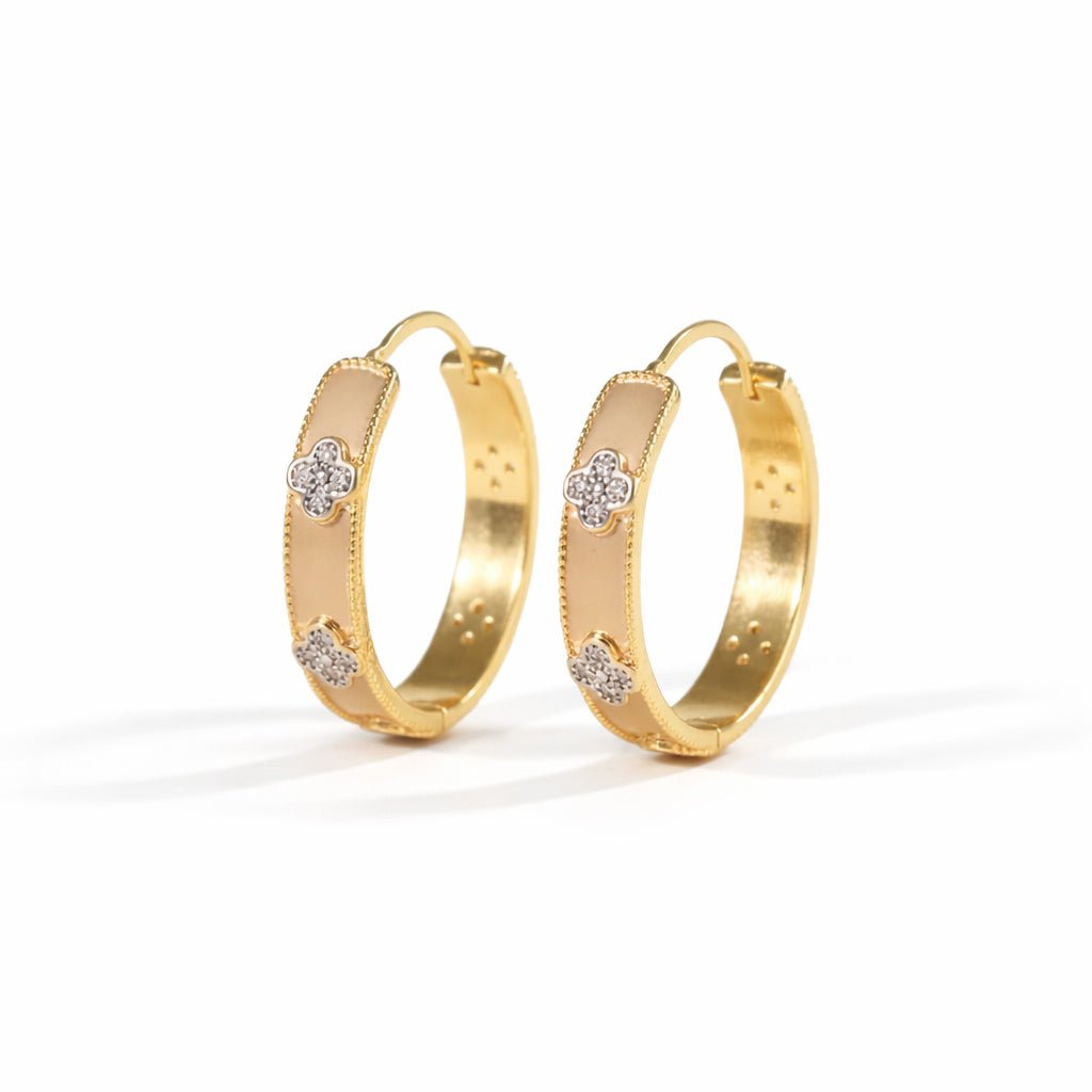 Golden Crystal Pave Hoops - Upakarnaproduct_type