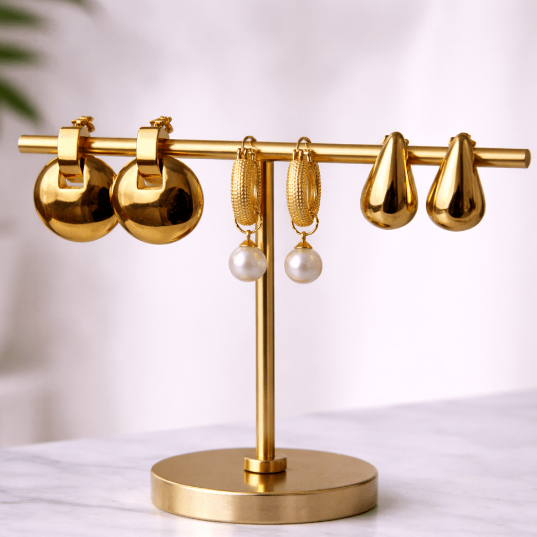 Golden Glow Earring Stack - Upakarnaproduct_type